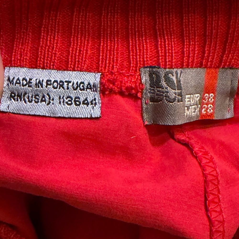 Vintage Red Sports Pants 90s Nylon Joggers Elastic Ankles Streetwear - Picture 5 of 6